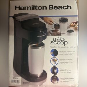 Hamilton Beach Black Coffee Maker with Silver Tumbler